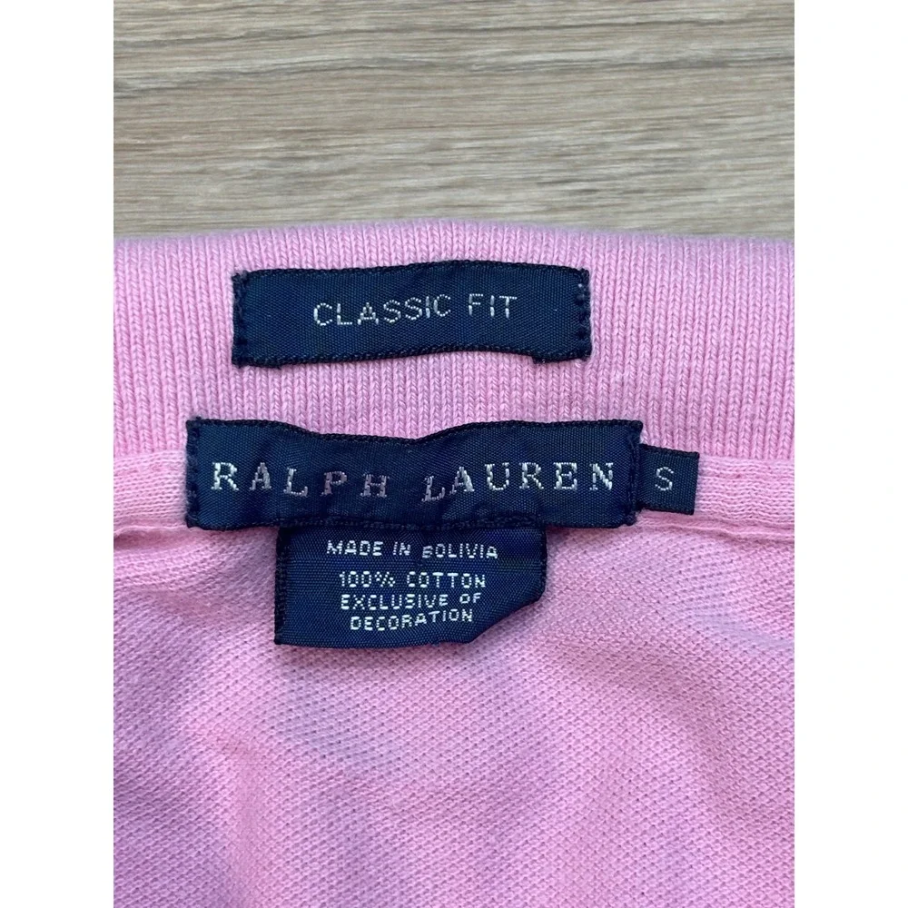 Ralph Lauren Kids Pink Classic Fit Cotton Mesh Polo Shirt Size S Pony Logo